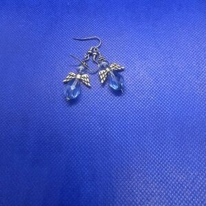 Elegant Silver and Blue Angel Earrings